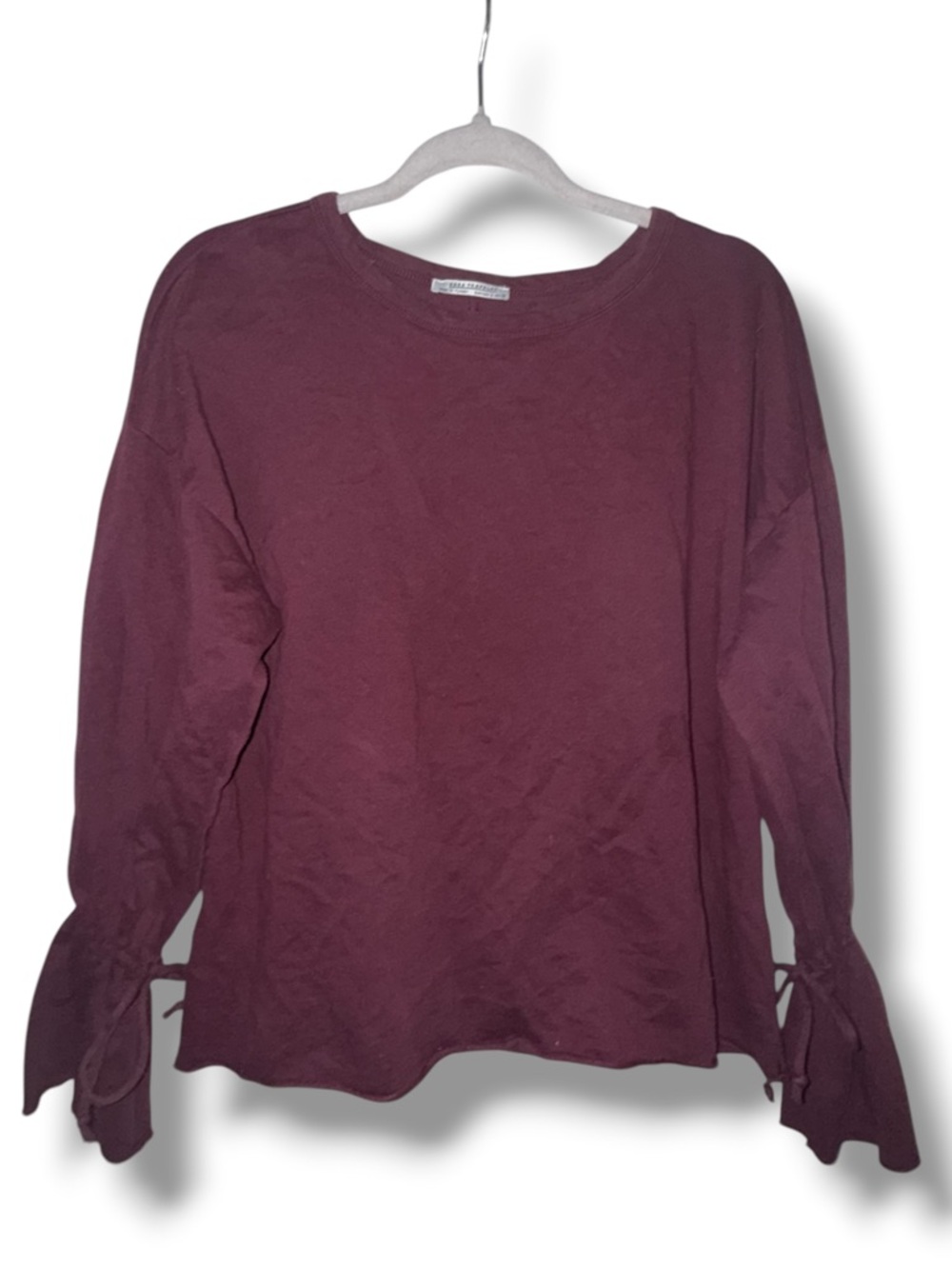 Zara wine color bell sleeve sweatshirt
